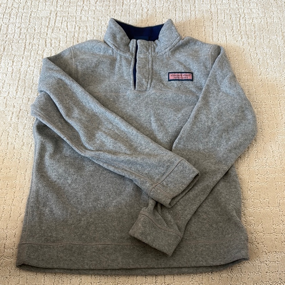 Vineyard Vines Kids Gray Quarter-Zip Sweater